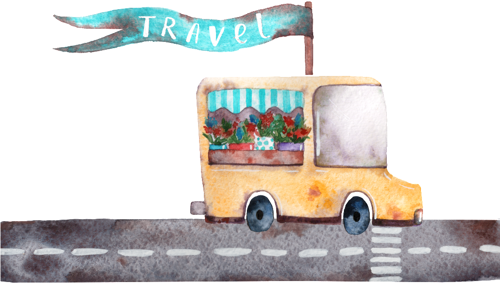 Pintado A Mano De La Flor Car Png Transparente - Car (1024x1024), Png Download