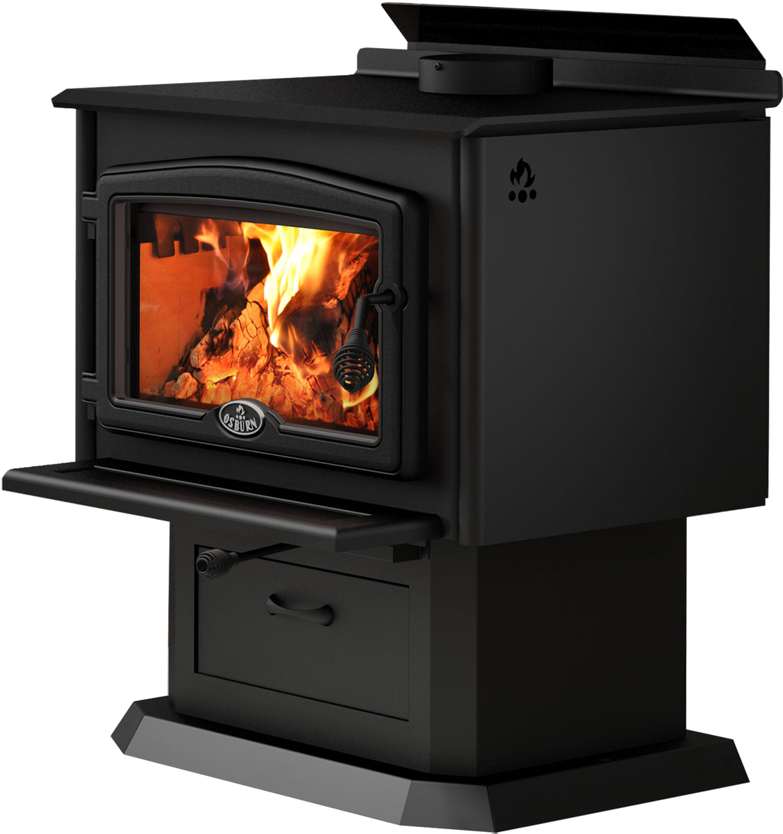 Osburn 2000 Wood Fire With Fan - Osburn 2000 Wood Stove With Variable Speed Blower (1273x1313), Png Download
