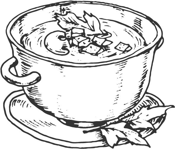 Svg Black And White Stock Drawing At Getdrawings Com - Soup Drawing Png (600x600), Png Download