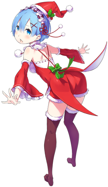 Rem Merry Christmas - Rem Re Zero Christmas (400x600), Png Download