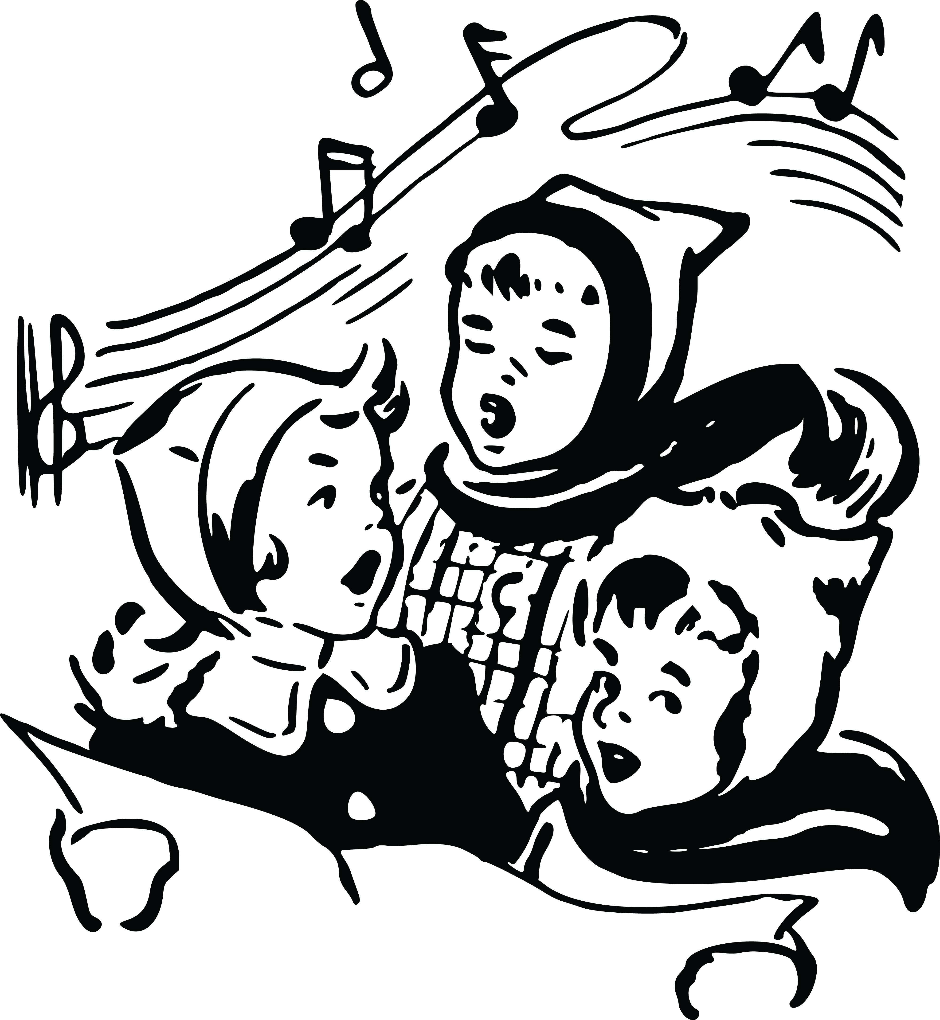 Free Clipart Of A Group Of Christmas Carolers - Christmas Carolers Clipart (4000x4341), Png Download