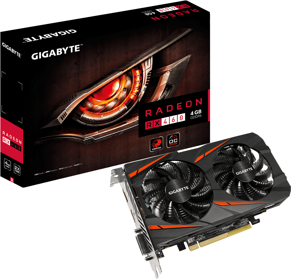 Radeontm Rx460 Windforce Oc 4g - Amd Radeon Rx 460 (1000x1000), Png Download