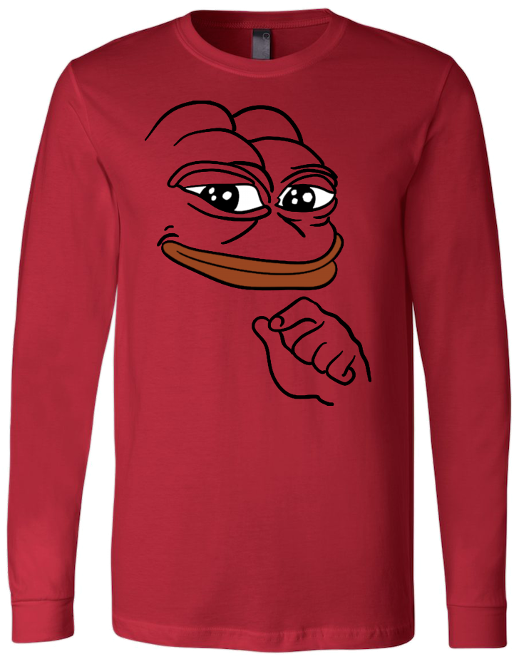 Canvas Long Sleeve Shirt - Pepe Grafik T-shirt (1000x1000), Png Download
