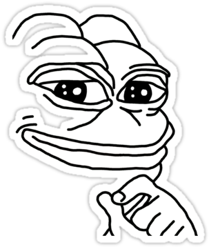 Image Royalty Free Library Smug Pepe - Pepe The Frog Black And White (375x360), Png Download