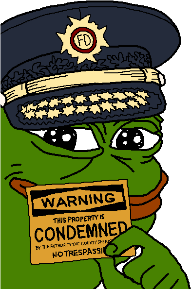 Smug Fire Department Building Inspector Pepe Smugly - Right Wing Safety Squad (498x607), Png Download