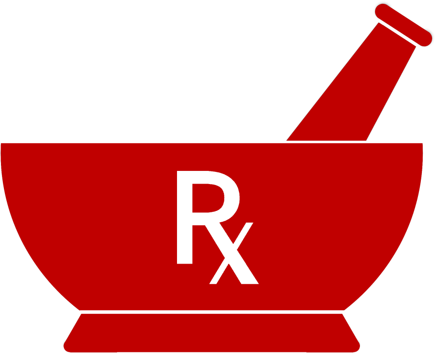 Red Mortar And Pestle Rx - Mortar And Pestle Rx Symbol (1024x1024), Png Download