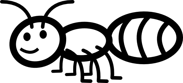 Black Cat Halloween Tumblr White Ant Clip - Ant Black And White Png (600x273), Png Download