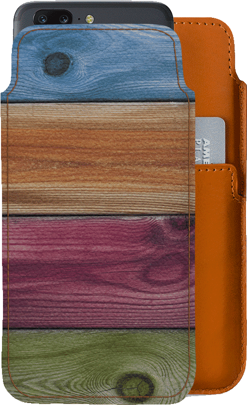 Dailyobjects Wooden Rainbow Real Leather Wallet Case - Leather (900x900), Png Download