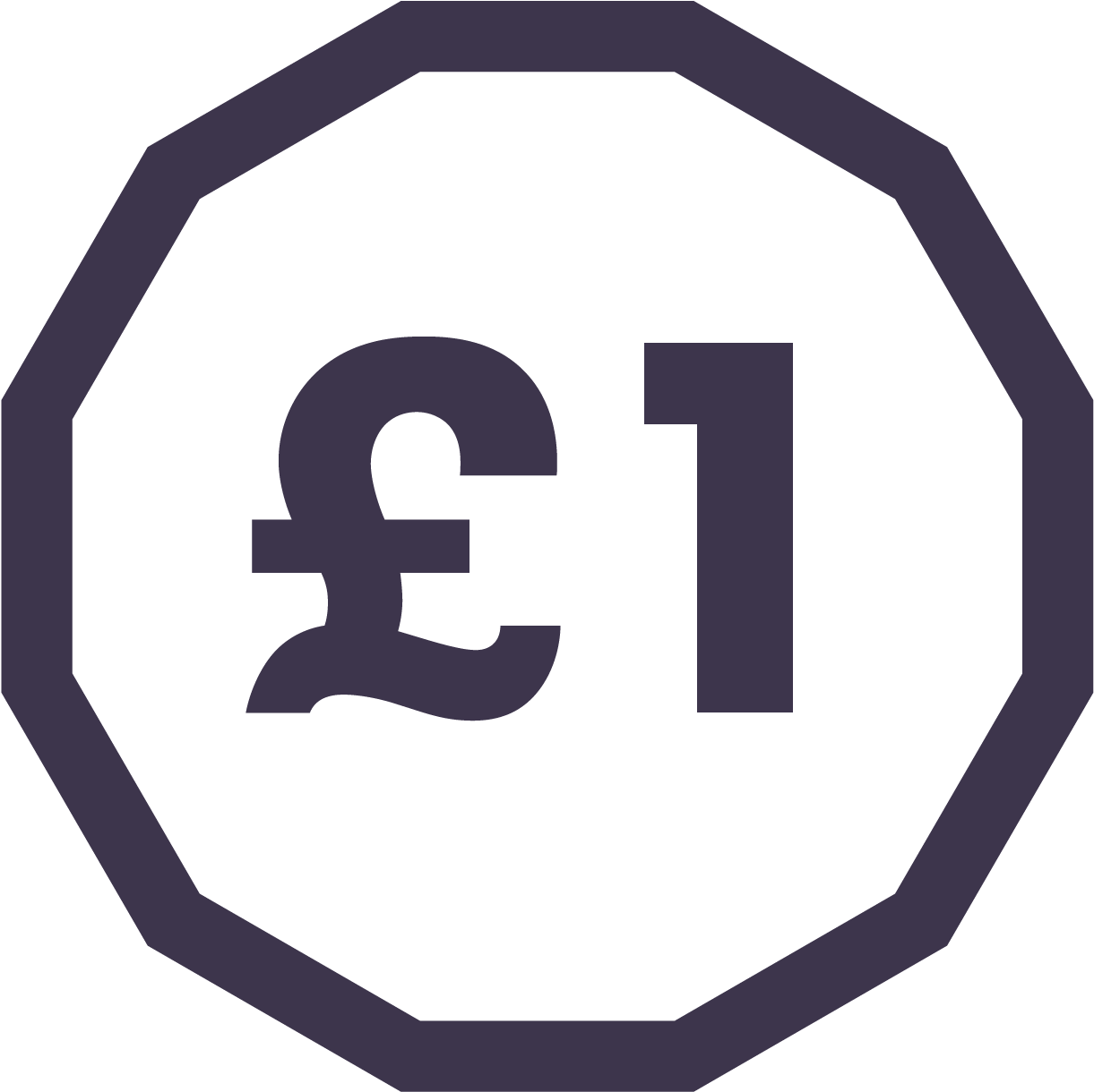 £1 Coin Icon - Disposition Icon (1250x1250), Png Download