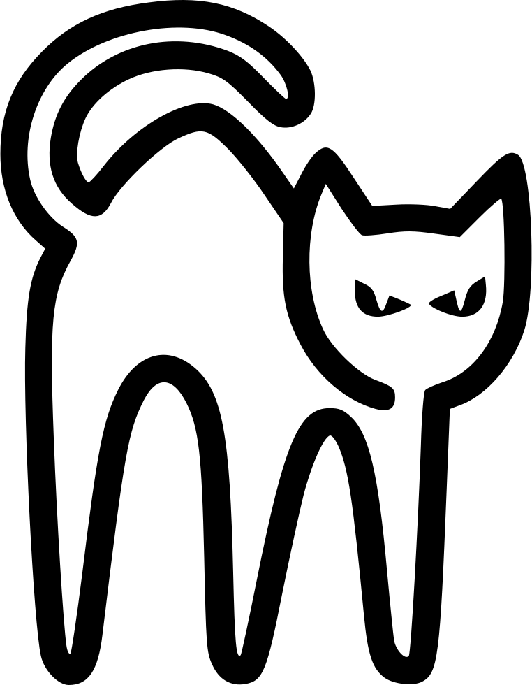 Black Cat Comments - White Cat Icon Png (762x980), Png Download