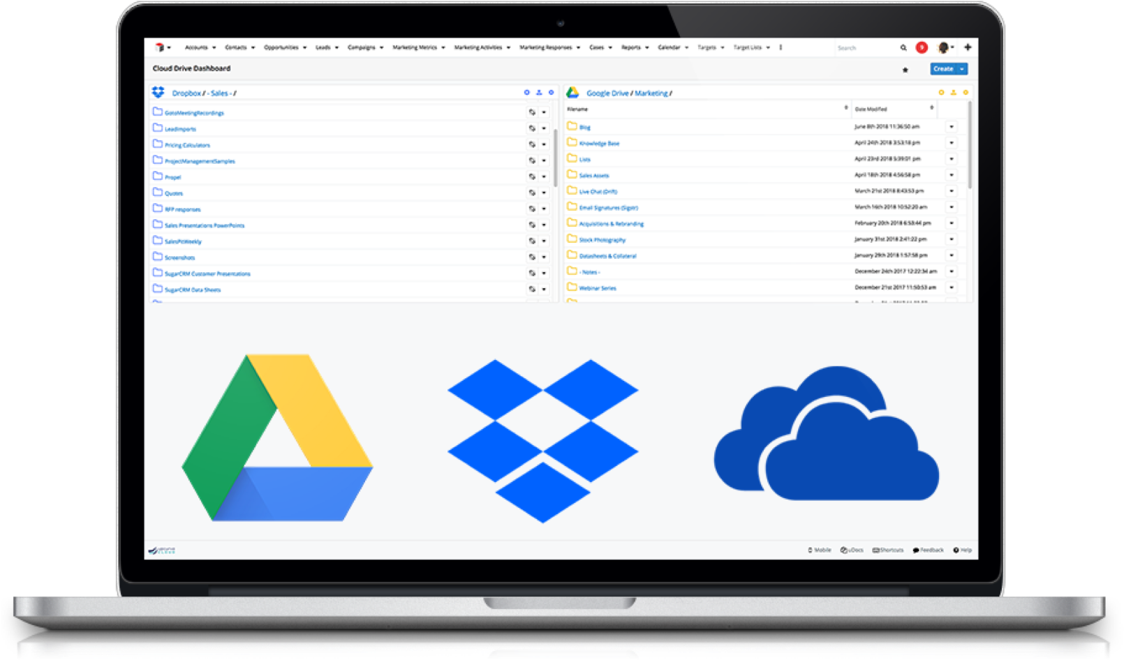 Uclouddrive Allows You To Integrate Your Dropbox, Google - Onedrive (1612x952), Png Download