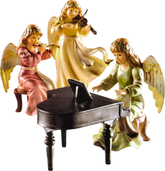 Christmas Musician Angels Dédé - Figurine (647x672), Png Download