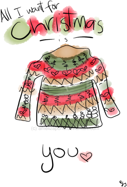 Christmas, Girl, And Heart Image - We Heart It Christmas Png (500x667), Png Download