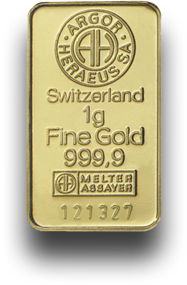 Argor Goldbar 1g - Argor Heraeus Gold Bars Png (640x640), Png Download