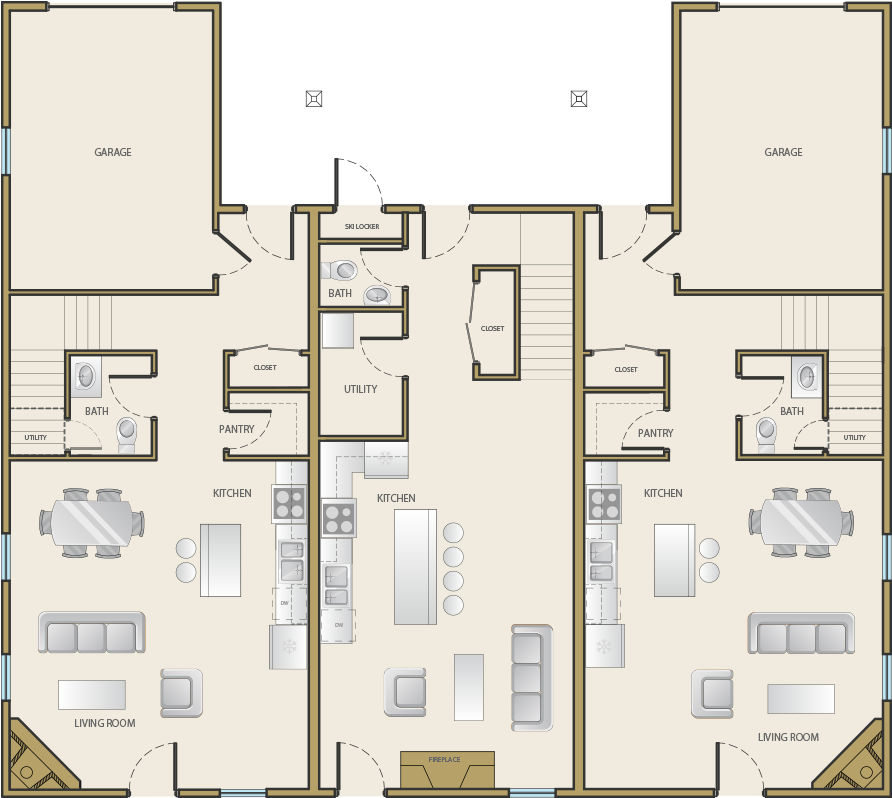 Unit4 6 First Floor Plan (981x821), Png Download