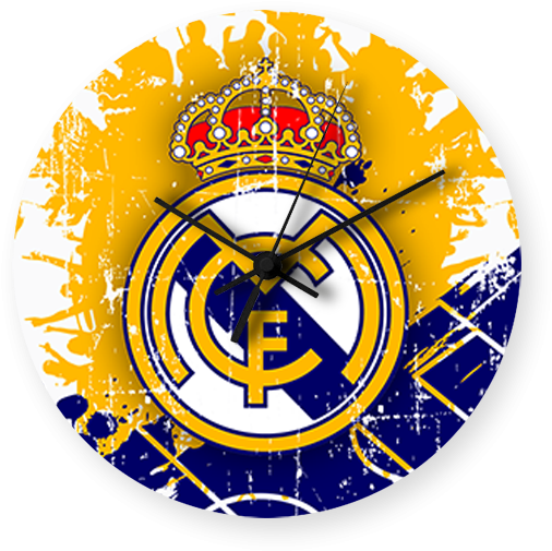 Real Madrid Art Printed Wall Clock - Real Madrid Art (600x700), Png Download