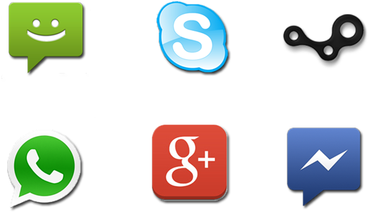 Android App Icons Png Image Download - Chat Apps Icons (573x344), Png Download