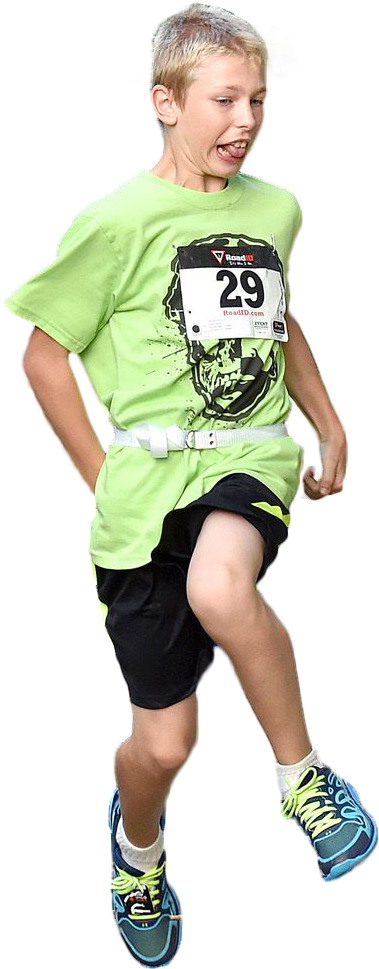 Kid Running From Zombies [378 × 994] - Board Short (378x994), Png Download