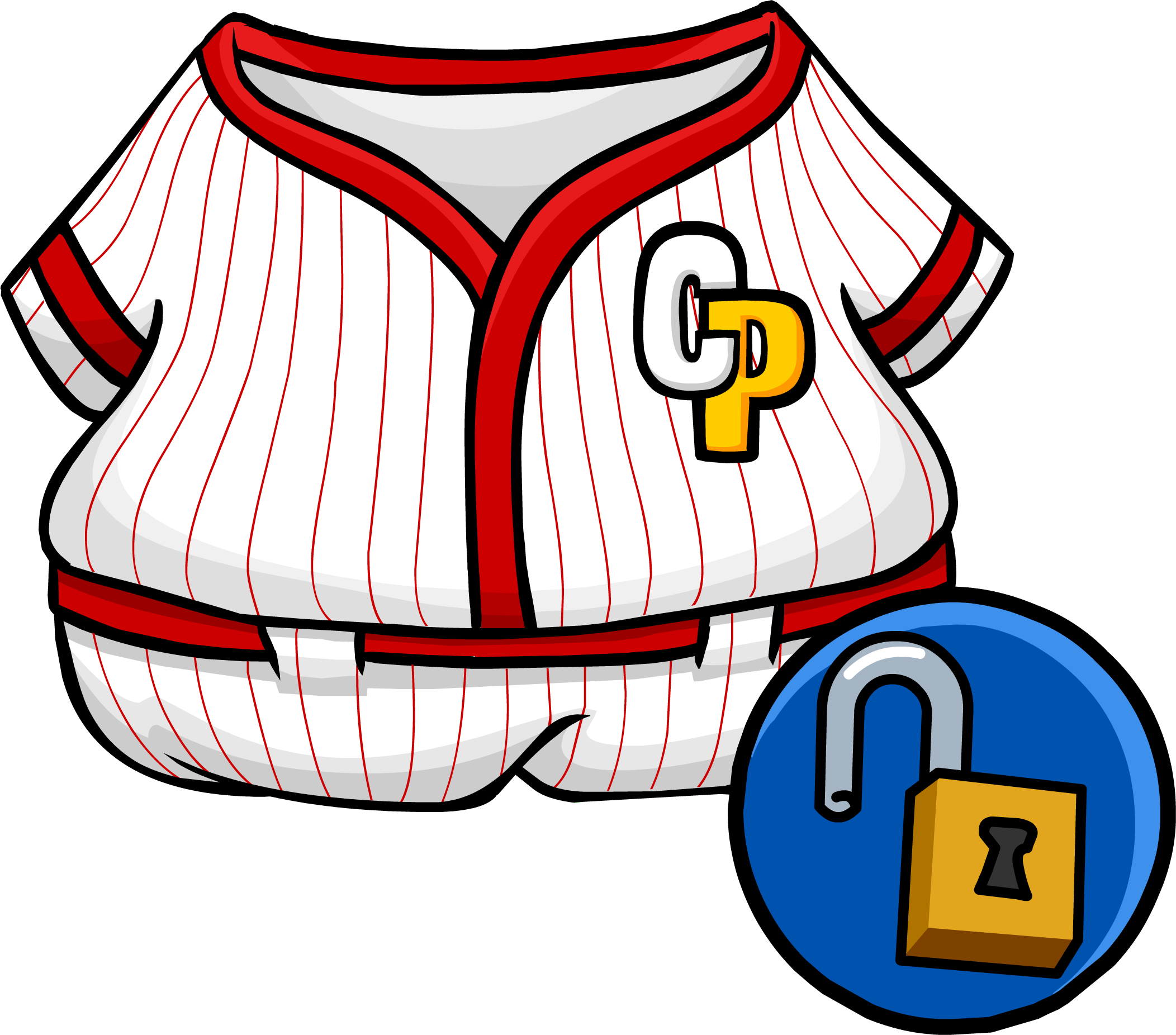 Red Baseball Uniform Unlockable Icon - Club Penguin (2104x1852), Png Download
