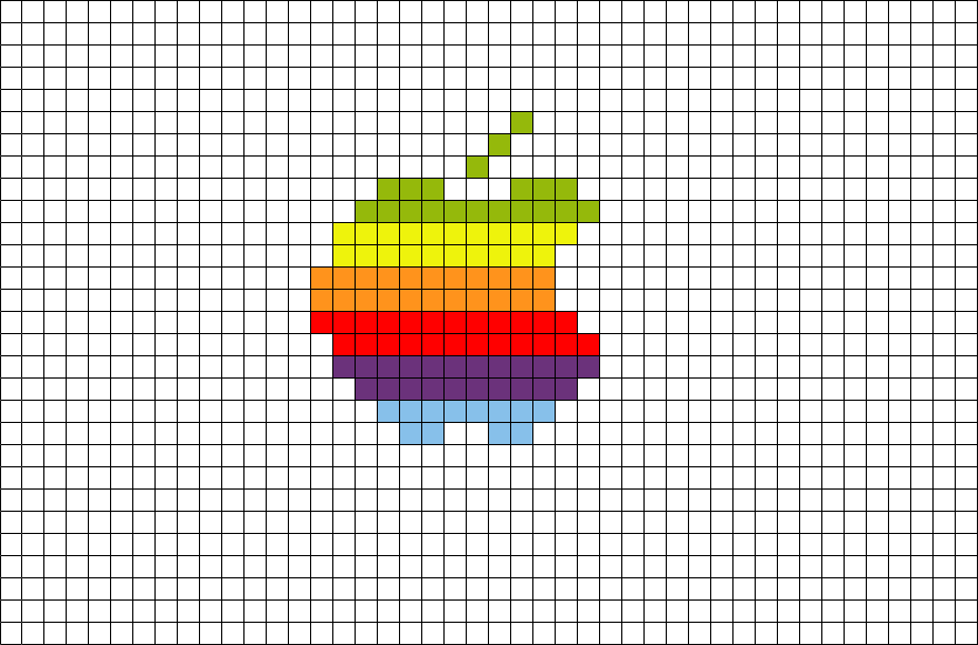 Pixel Apple Rainbow Brik - Japan Flag Pixel Art (880x581), Png Download