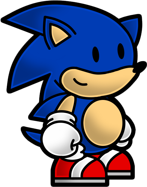 Paper Sonic - Paper Sonic The Hedgehog (800x800), Png Download