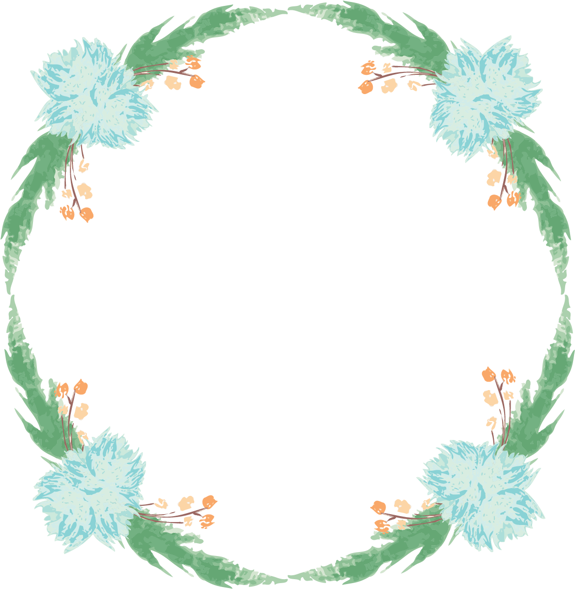 Water Color Wreath Set Example Image - Watercolor Painting (1586x1586), Png Download