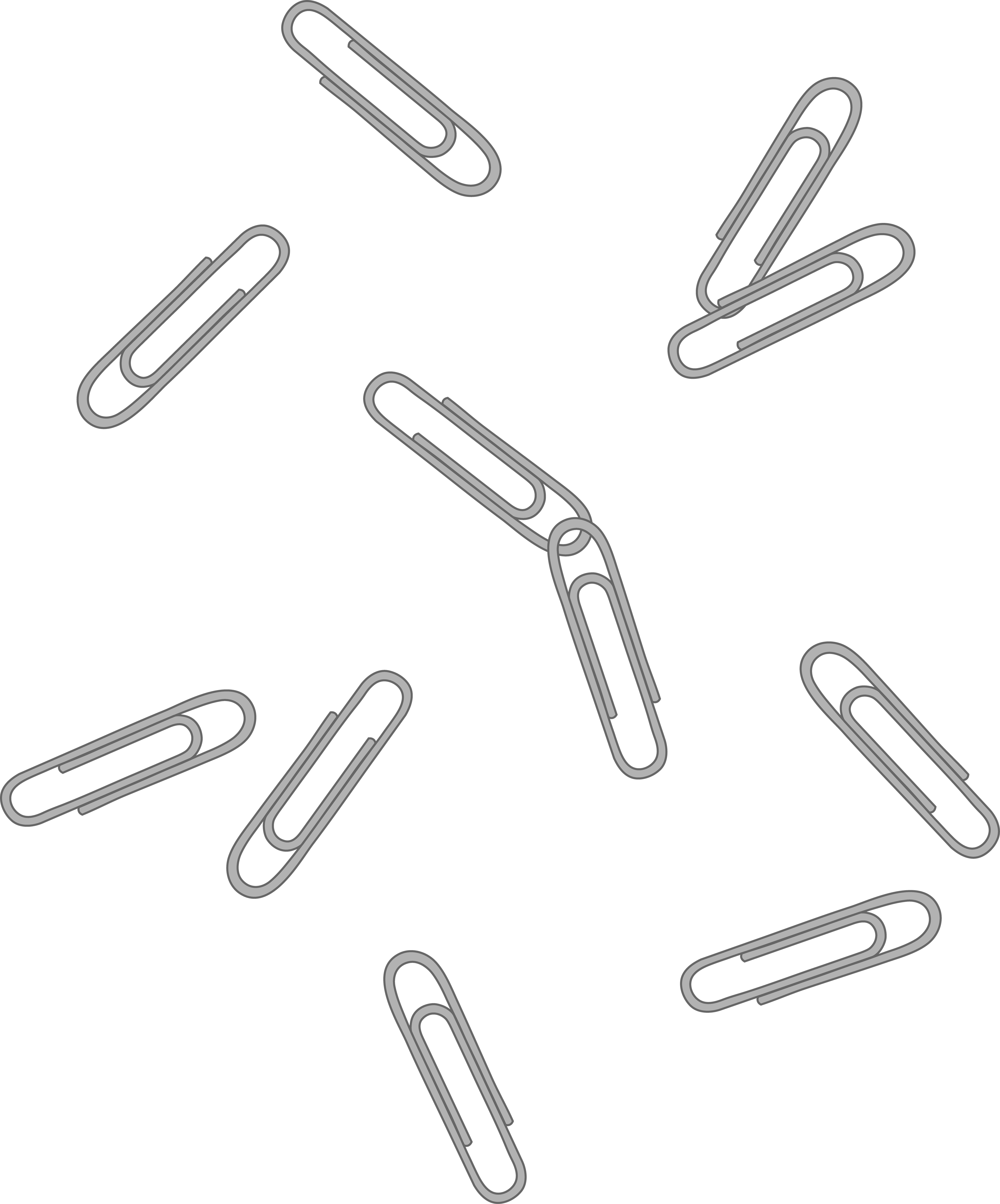 Paperclip Vector Silver - Scattered Paper Clips (2906x3500), Png Download