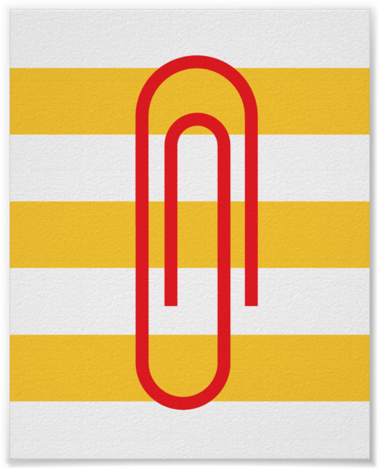 Minimalist Paperclip Poster Choose Your Size &amp - Paper (1000x1000), Png Download