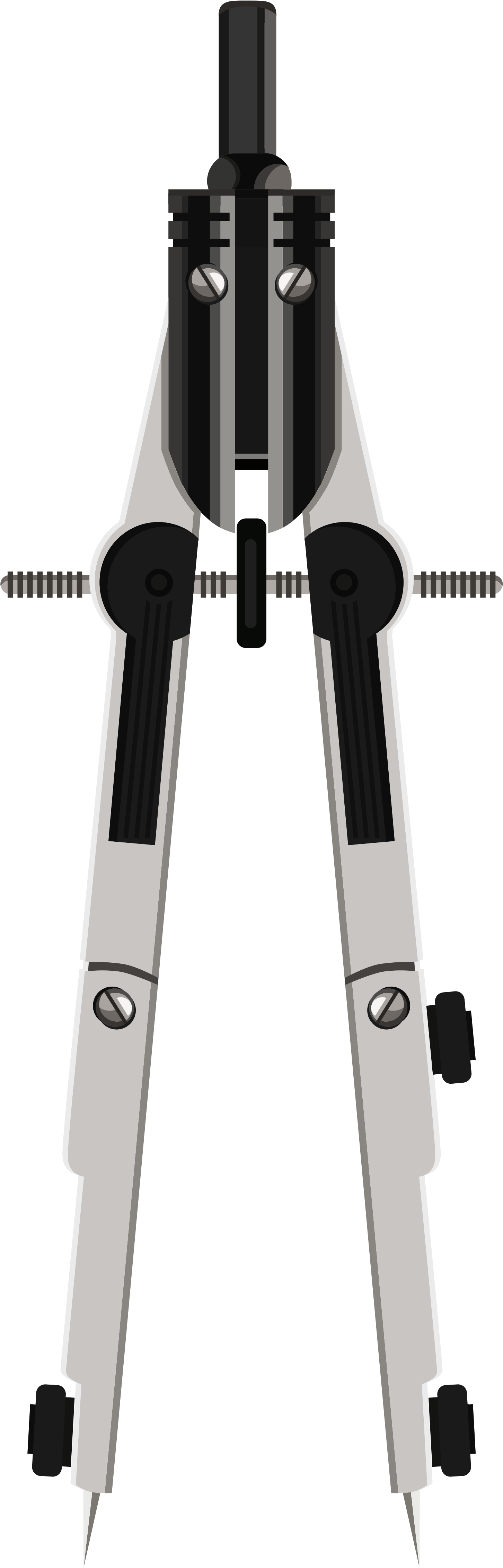 Paperclip Clipart Office Supply - Compasses Png (1850x4683), Png Download