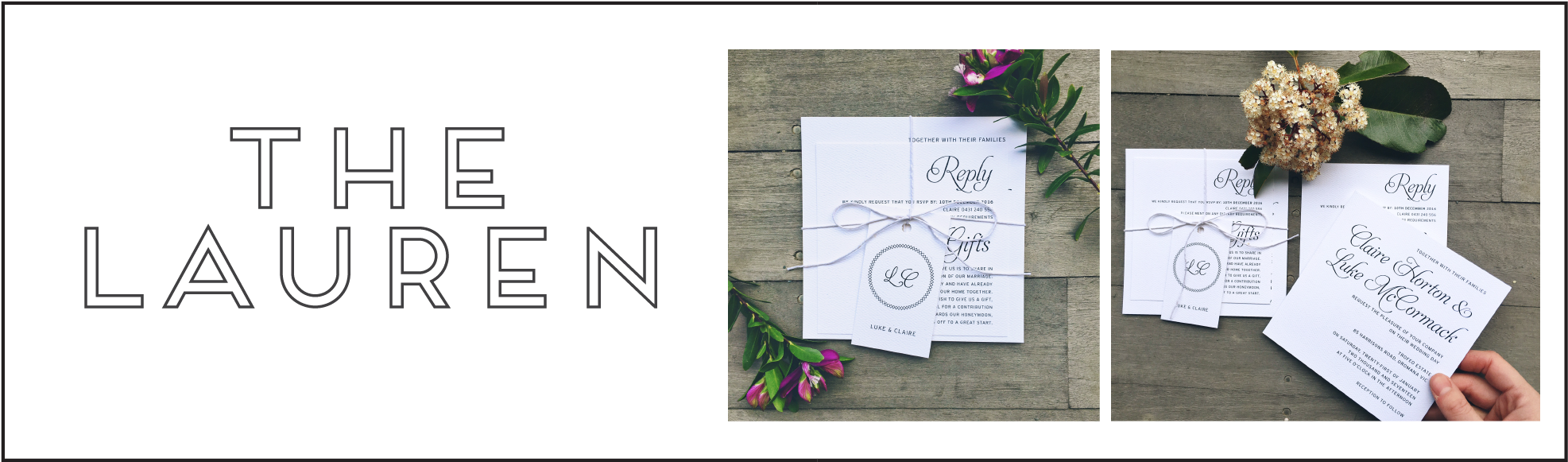 Simple White Calligraphy Script Invitation Wedding - Wedding Invitation (2012x615), Png Download