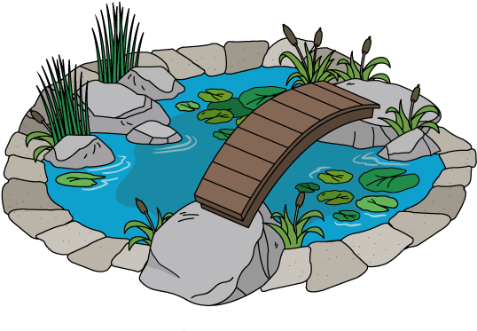 Deco Koi Pond - Illustration (801x417), Png Download