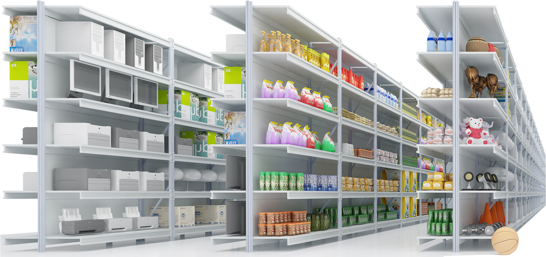 Background Store Shelf - Store Shelf Png (2000x942), Png Download