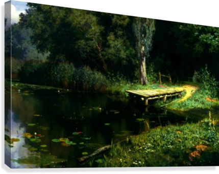 Overgrown Pond Canvas Print - Overgrown Pond (429x340), Png Download