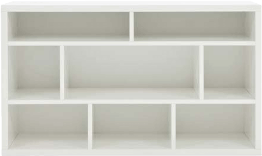 White Bookshelf With Multiple Sectioned Units - Bookcase (800x400), Png Download