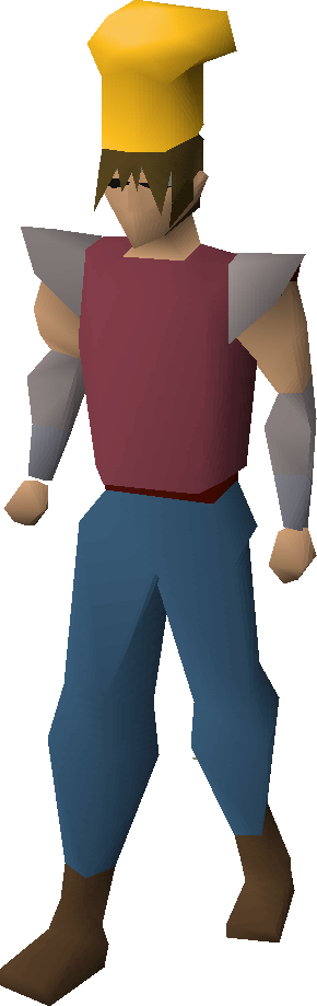 Golden Chef's Hat Equipped - Golden Chef Hat Osrs (290x919), Png Download