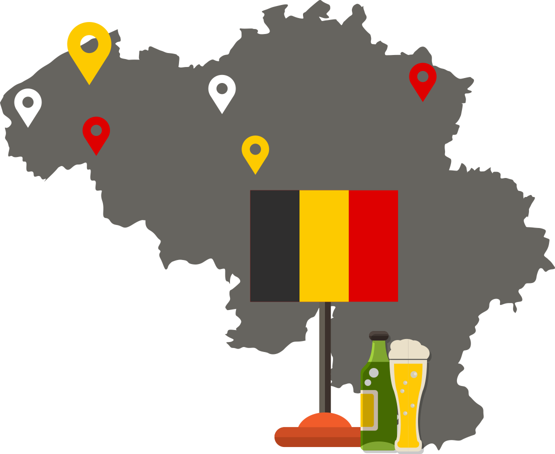 Beligum Clipart Belgium Map - Map Belgium Vector (1110x908), Png Download