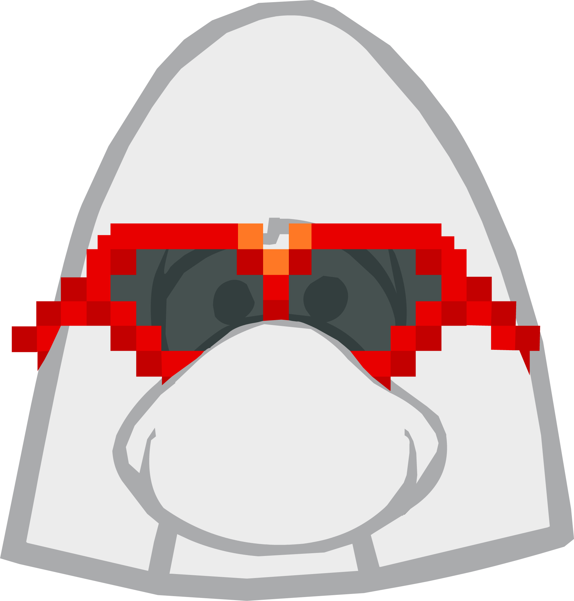 Red Pixel Glasses Icon - Club Penguin The Flip (1874x1962), Png Download