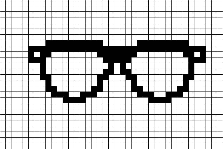 Glasses Pixel Art (780x521), Png Download