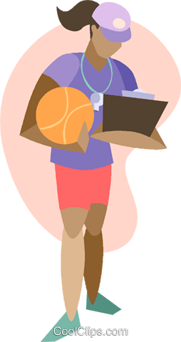 Basketball Coach Royalty Free Vector Clip Art Illustration - Basketball Coach Clipart (254x480), Png Download