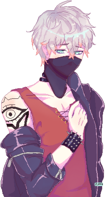 Drawing Pixel Art Of Unknowns Sprite Was More Uplifting - Anime Pixel Art Transparent (500x670), Png Download