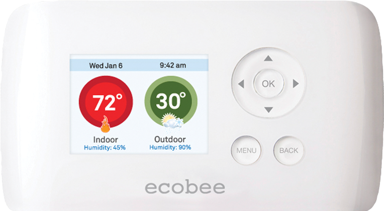 Ecobee Smart Si Thermostat - Ecobee Smart Si Wi-fi Thermostat 2 Heat-2 Cool, Eb-smartsi-01, (800x800), Png Download