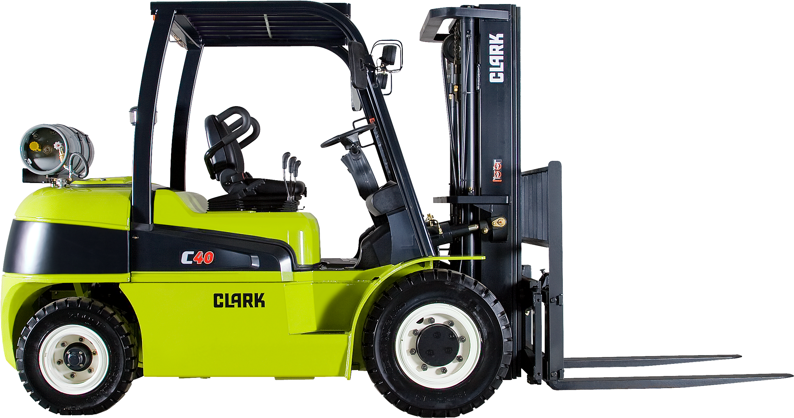 Sit Down Pneumatic Tire Truck Ic - Clark Pneumatic Forklift (2731x1498), Png Download
