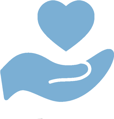 Hand With Heart Above - Blue Hand Heart Png (500x500), Png Download