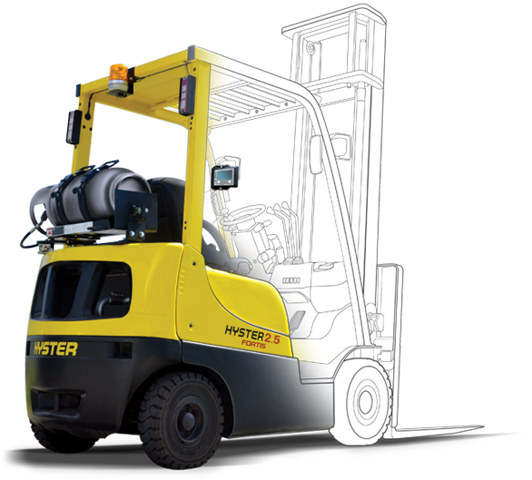 Forktrack Fleet Management System - Hyster Forklift Png (586x529), Png Download