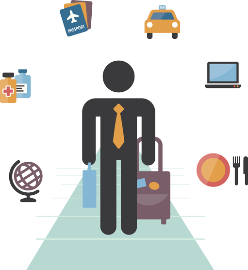 Travel Background Png - Business Trip Icon Png (511x556), Png Download