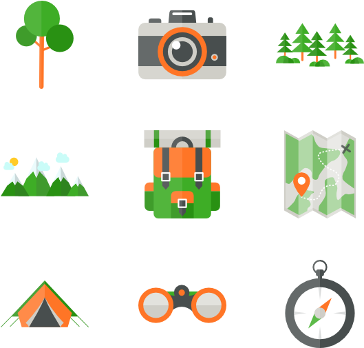 Icon Packs Svg Freeuse Library - Camping Icon Colorful Png (600x564), Png Download