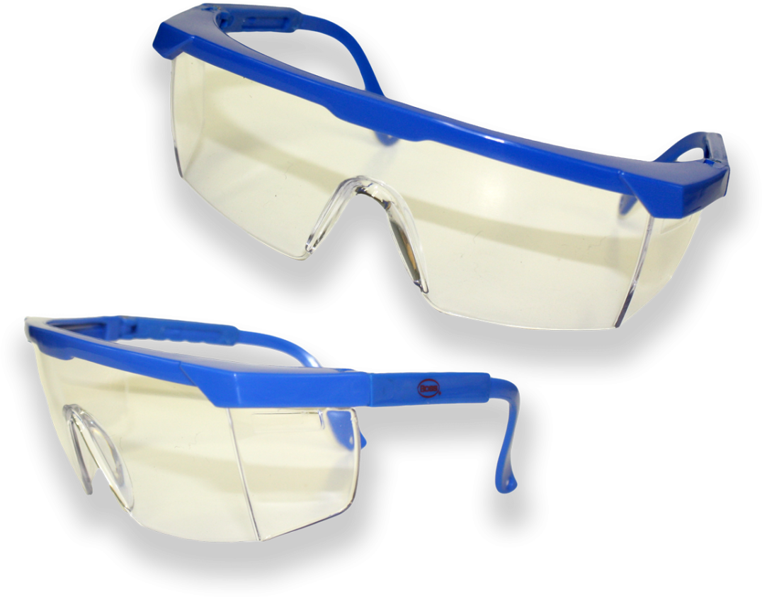 Boss® Expandable Safety Glasses Blue Frame Clear Lens - Safety Glasses Blue (1200x915), Png Download