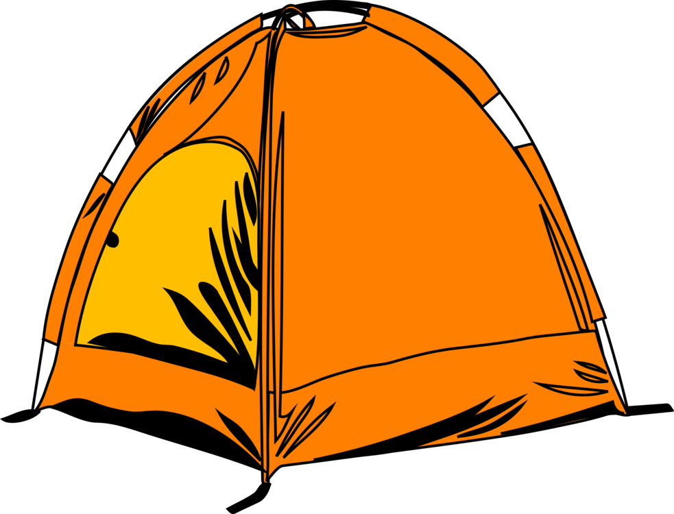 Tent Camping Campsite Sleeping Bags Circus - Camping Tent Cartoon (983x750), Png Download