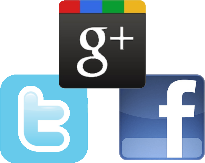 Facebook Twitter Google Icons - Facebook Twitter Google Plus (761x606), Png Download