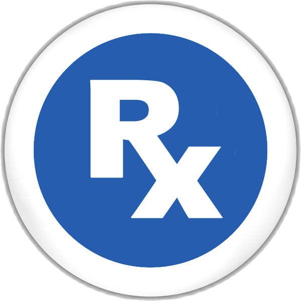 Rx Symbol Bold White Round Button - Universiteti Bujqesor I Tiranes (600x600), Png Download